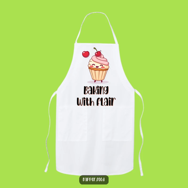 Funny Cupcake Cherry Toss Apron: Bake with Joy & Playful Style