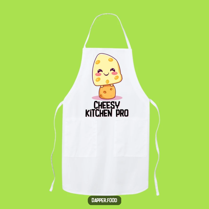 Funny Kawaii Cheese Cracker Apron: Grinning Kitchen Fun, Great Gift!