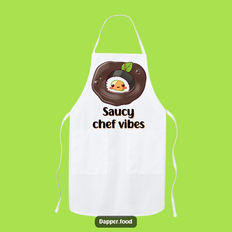Chef-Approved Funny Kawaii Sushi Apron: Cooking with a Swimming Sushi