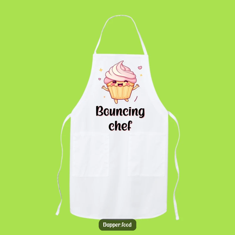 Funny Bouncing Cupcake Apron: Cheerful Chef Character, Protect Your Clothes with Humor, Funny Gift
