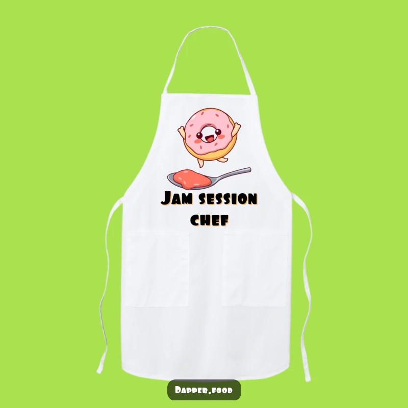 Funny Kawaii Donut Jam Leap Apron: Hilarious Kitchen Accessory for Bakers