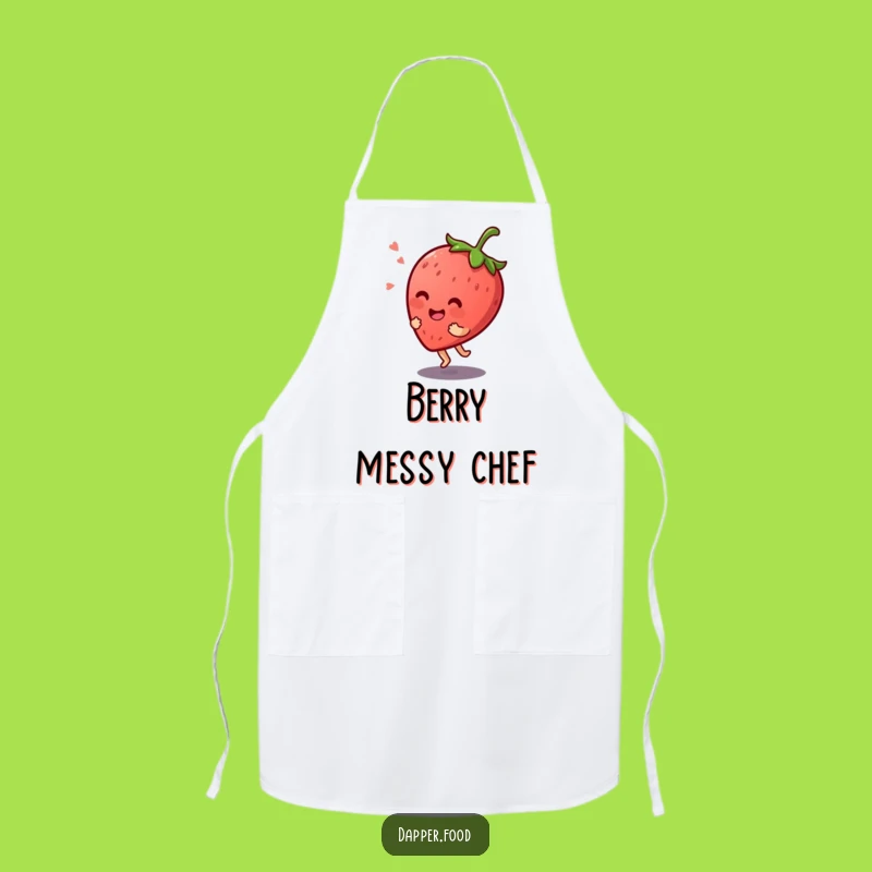 Funny Kawaii Strawberry Bounce Apron: Giggling Kitchen Fun, Great Gift!