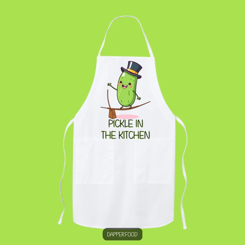 Funny Pickle Tightrope Apron: Daring Chef Character, Cook with Courage, Funny Gift