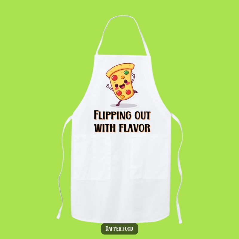 Funny Pizza Cartwheel Apron: Chef Character Wear for Humorous Kitchen Adventures