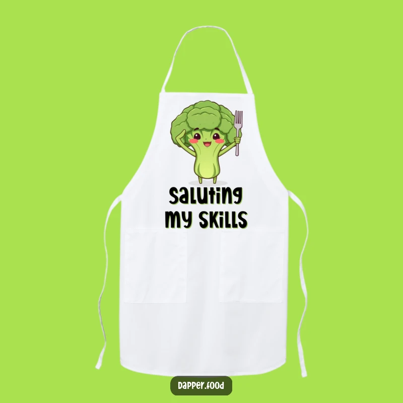 Funny Proud Broccoli Salute Apron: Cook with Healthy Humor Gift