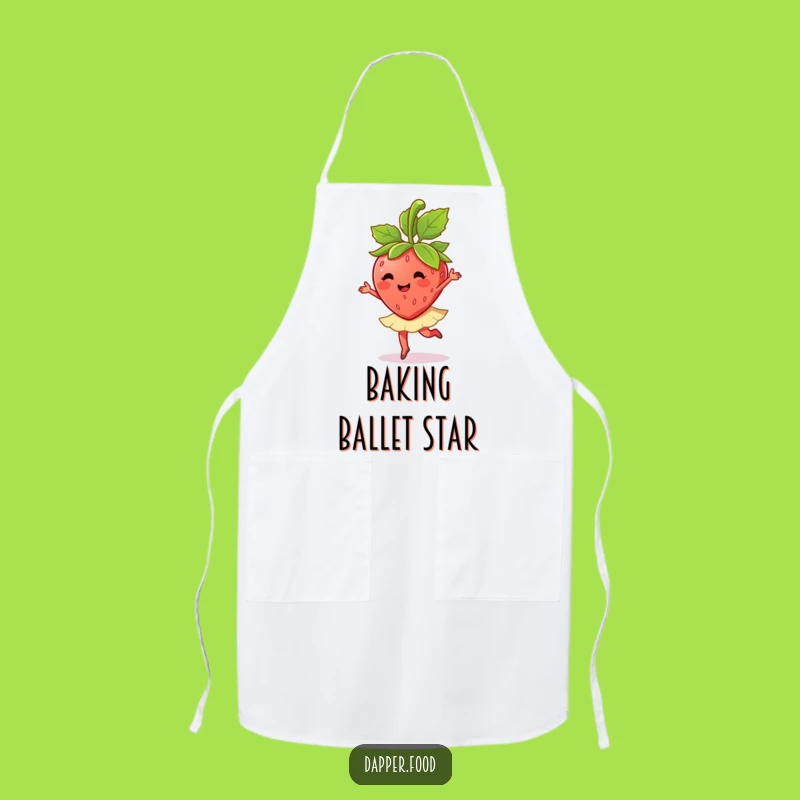 Funny Strawberry Ballet Twirl Apron: Dance in the Kitchen with Flair