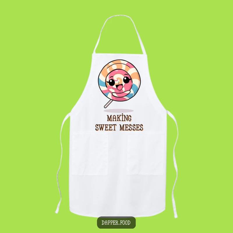 Funny Kawaii Lollipop Apron: Cook with Joy, Featuring a Spinning Character Funny Gift