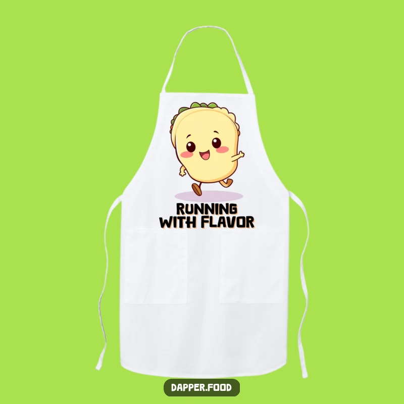Funniest Kawaii Taco Apron: Keep Clean with a Running Taco Chef