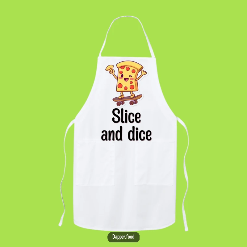 Funny Pizza Skateboarder Apron: Cook Up Laughs in the Kitchen!