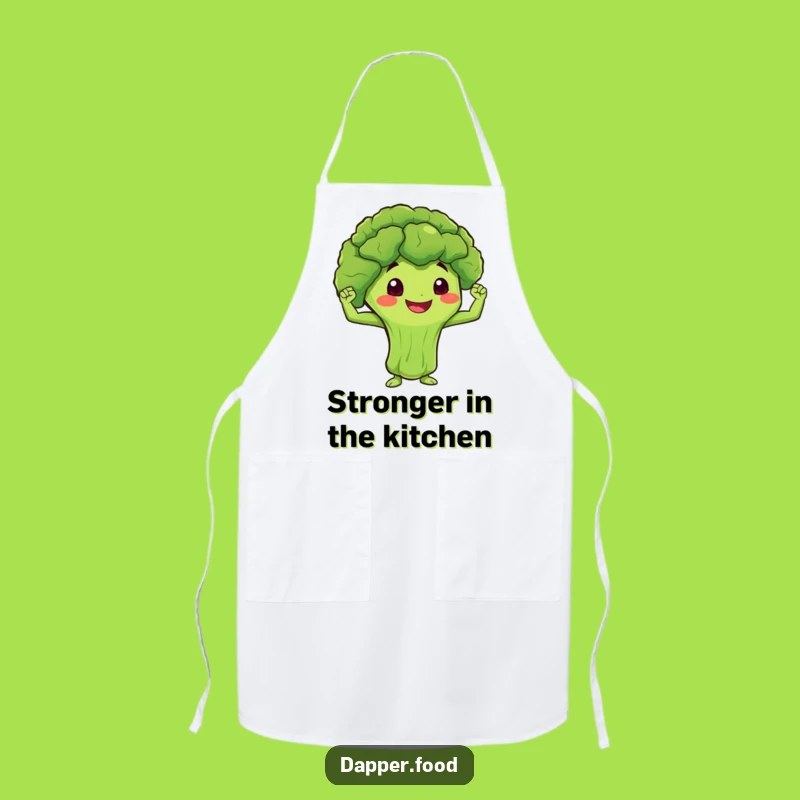 Funny Broccoli Chef Apron: Cooking with Strength, Gift Idea