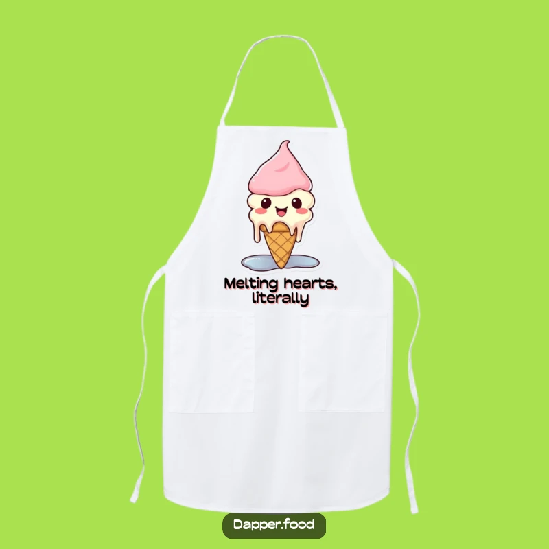 Sweet Funny Kawaii Ice Cream Apron: Cooking with a Happy Cone