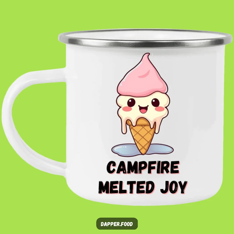 Durable Funny Kawaii Ice Cream Camping Mug: Sweet Melting Cone