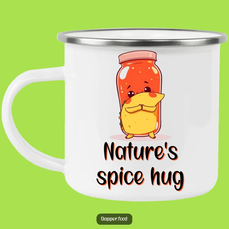 Durable Funny Taco Salsa Hug Camping Mug, Outdoor Mexican Food Gift