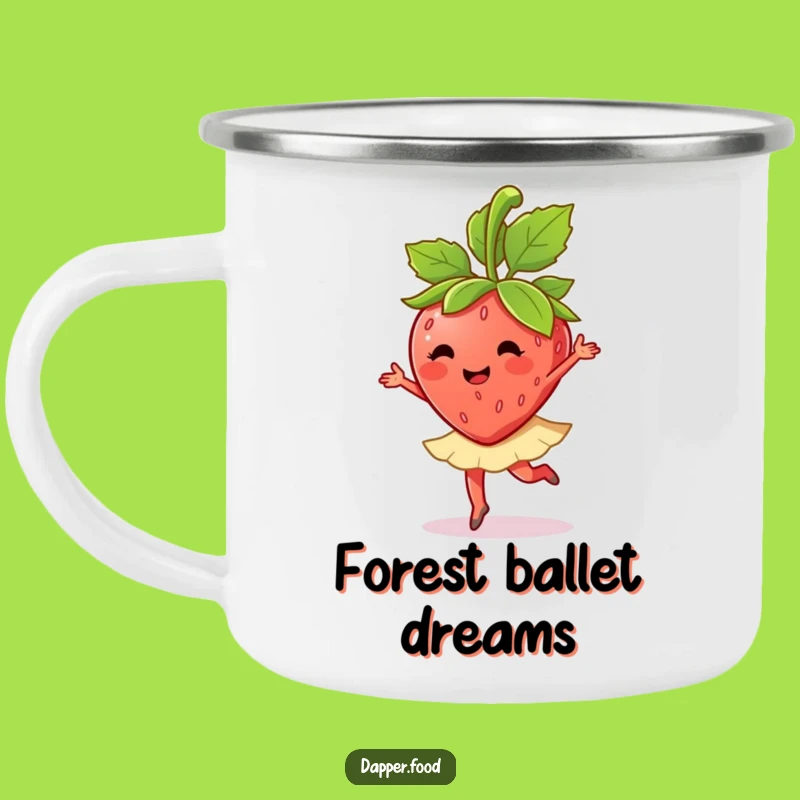 Funny Strawberry Ballet Twirl Camping Mug: Sip and Twirl with Joy