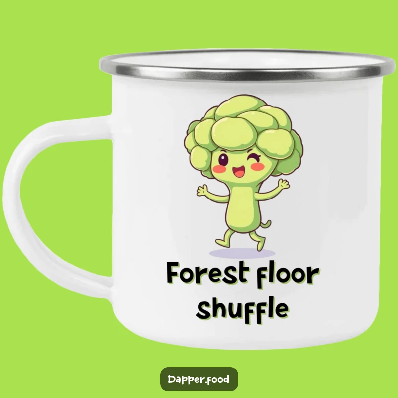 Funny Broccoli Jig Camping Mug - Durable Vegetable Dance Cup for Outdoor Fun