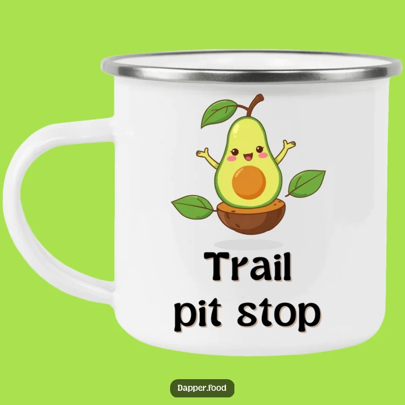 Funny Avocado Pirouette Camping Mug: Healthy Adventure Fuel with a Dancing Design