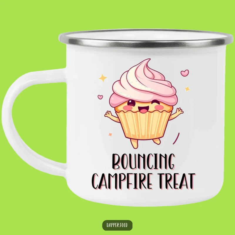 Funny Bouncing Cupcake Camping Mug: Durable, Cheerful Character, Great Funny Gift for Outdoors
