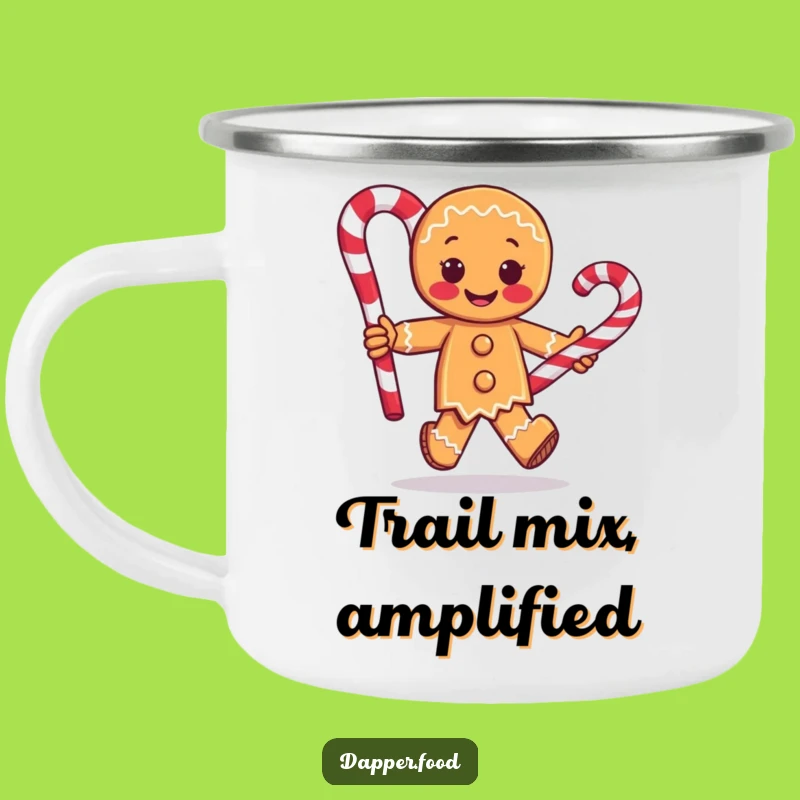 Funny Camping Mug - Gingerbread Man Candy Cane Adventure Gift