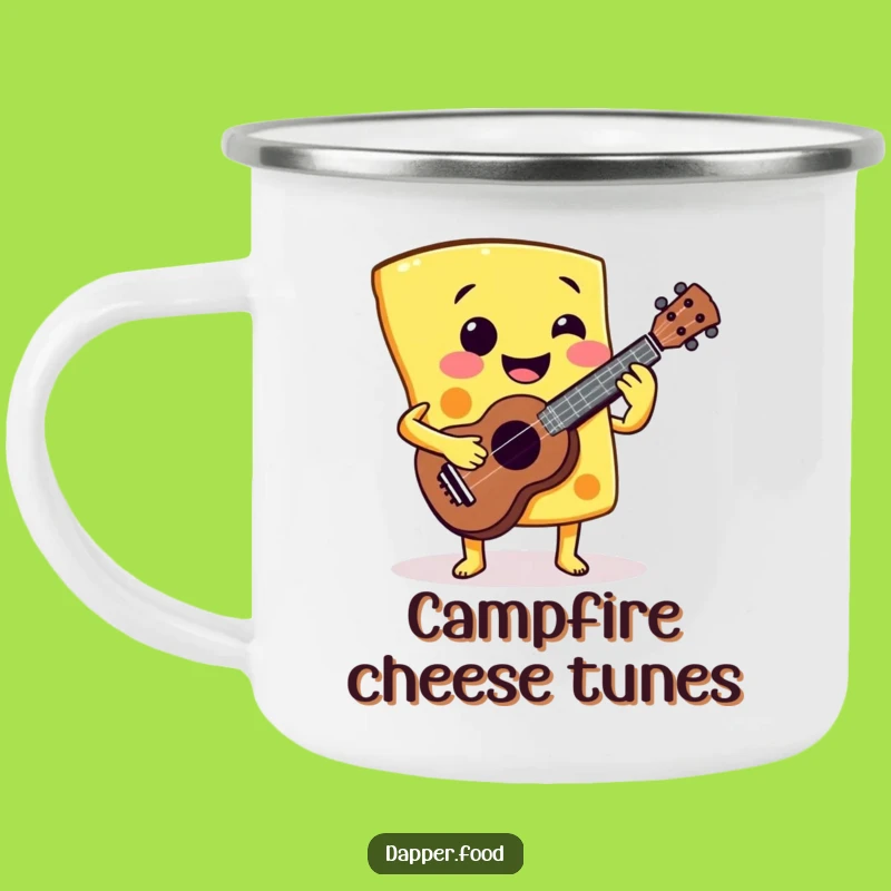 Funny Cheese Ukulele Camping Mug: Melodious Adventures, Perfect Outdoor Funny Gift