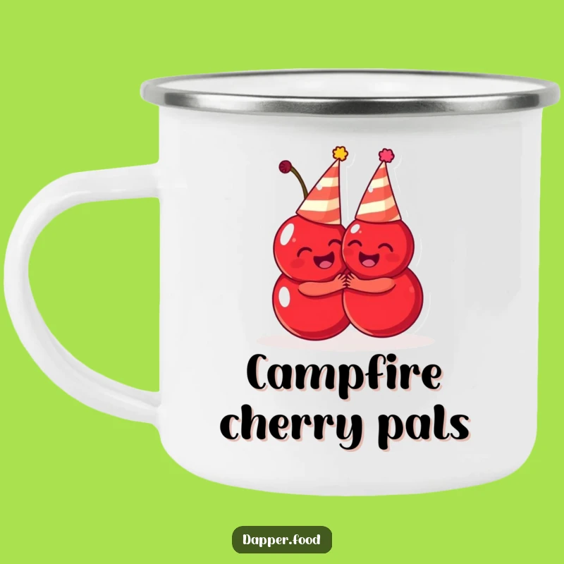 Funny Cherries Camping Mug: Enjoy Sips with Adorable Party Fruit Friends
