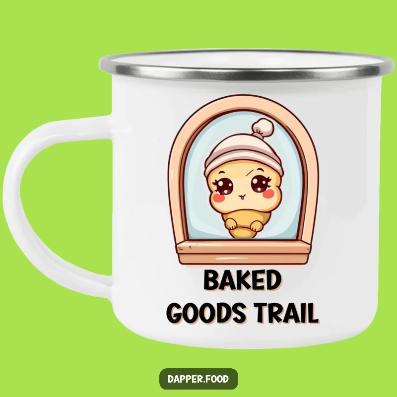 Funny Croissant Bakery Peek Camping Mug: Bakery Humor for Your Travels Gift