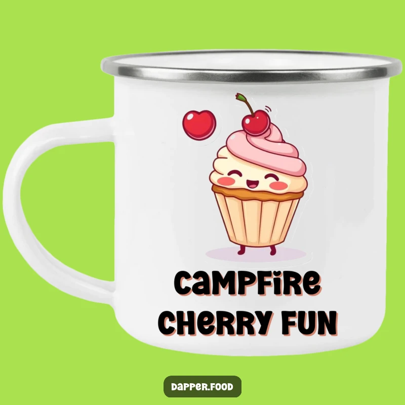 Funny Cupcake Cherry Toss Camping Mug: Sweet Sips for Outdoor Adventures