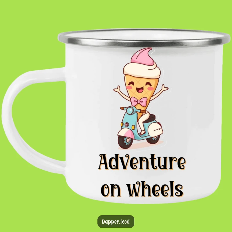 Funny Ice Cream Scooter Enamel Mug - Hilarious Outdoor Ride Companion Gift!