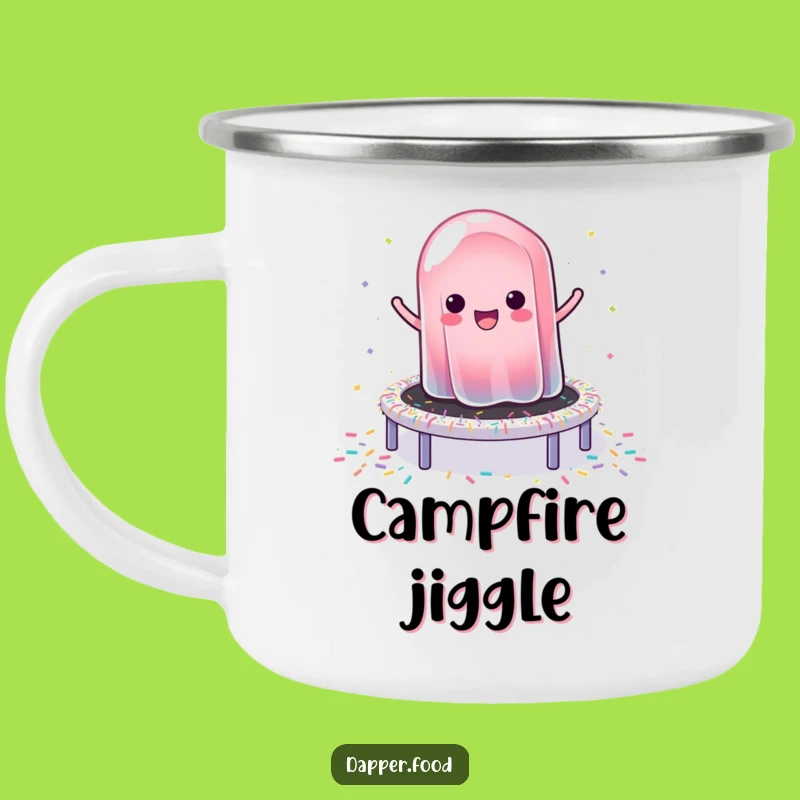 Funny Jelly Bounce Camping Mug: Sweet Adventure Fuel with a Wobbly Design
