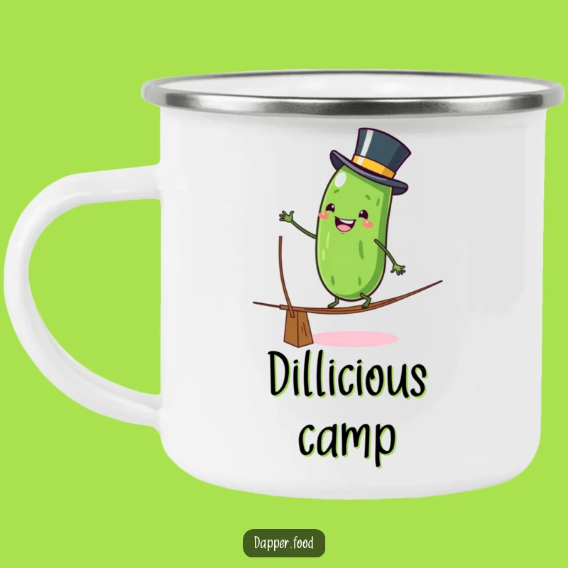 Funny Pickle Tightrope Camping Mug: Durable Daring Character, Great Funny Gift for Outdoors