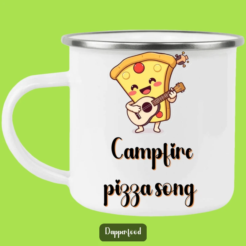 Funny Pizza Ukulele Camping Mug: Your Musical Slice for Outdoor Adventures