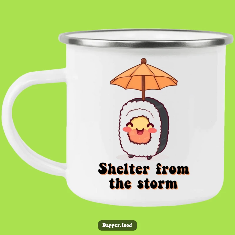 Funny Happy Sushi Umbrella Camping Mug: Adventure Cheer, Awesome Funny Gift!
