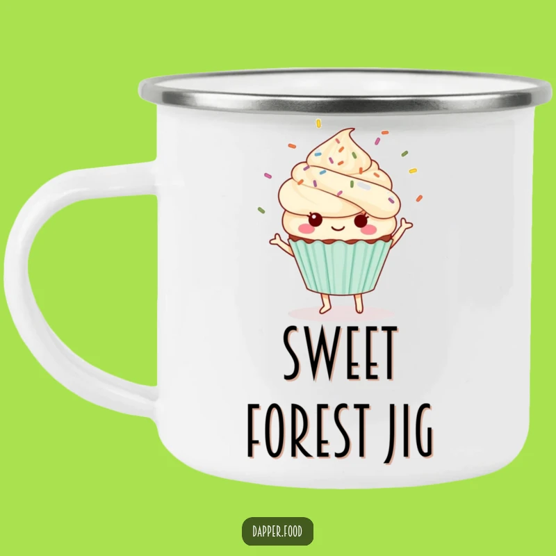 Durable Funny Kawaii Cupcake Camping Mug: Dancing Sprinkle Pal