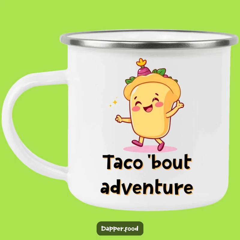 Funny Taco Dancer Camping Mug: Durable & Humorous Outdoor Fiesta Mug Gift