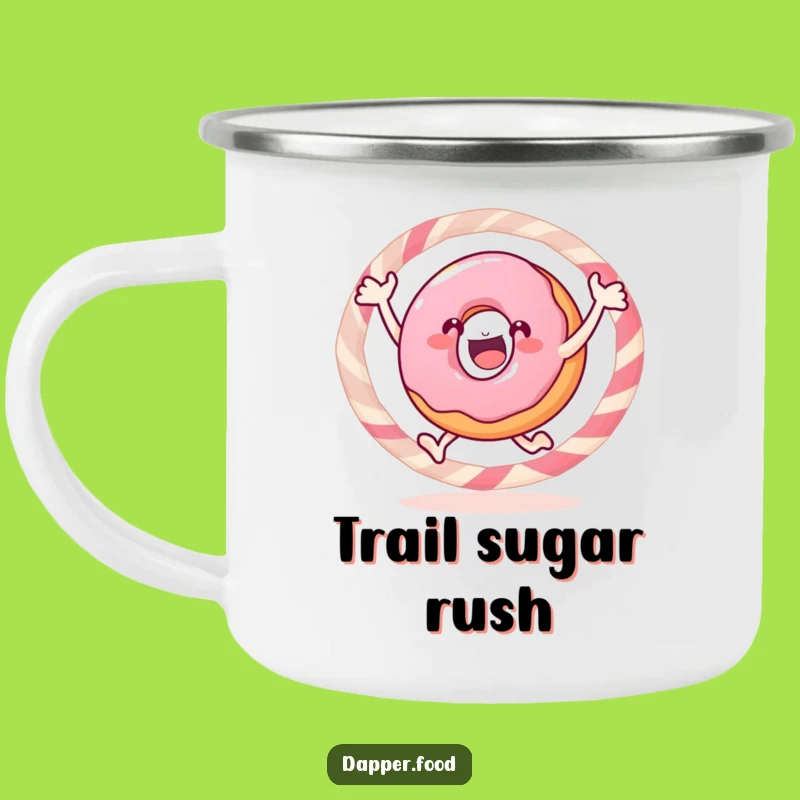 Funny Donut Candy Hoop Camping Mug - Sweet Outdoor Adventure