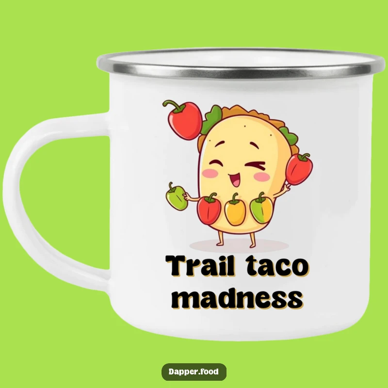 Funny Taco Juggling Camping Mug: Fiesta Sips for Outdoor Adventures