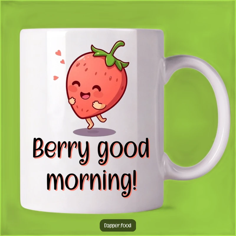 Funny Kawaii Strawberry Bounce Mug: Giggling Fruit Fun, Perfect Gift!