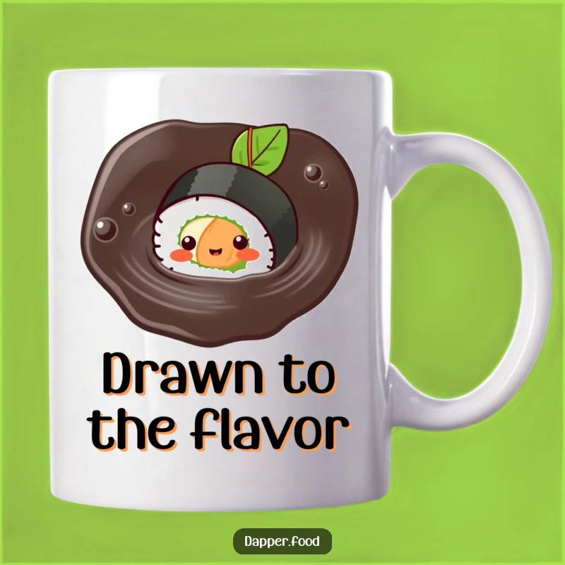 Funny Kawaii Sushi Mug: Adorable Swimming Sushi Roll for Sushi Lovers