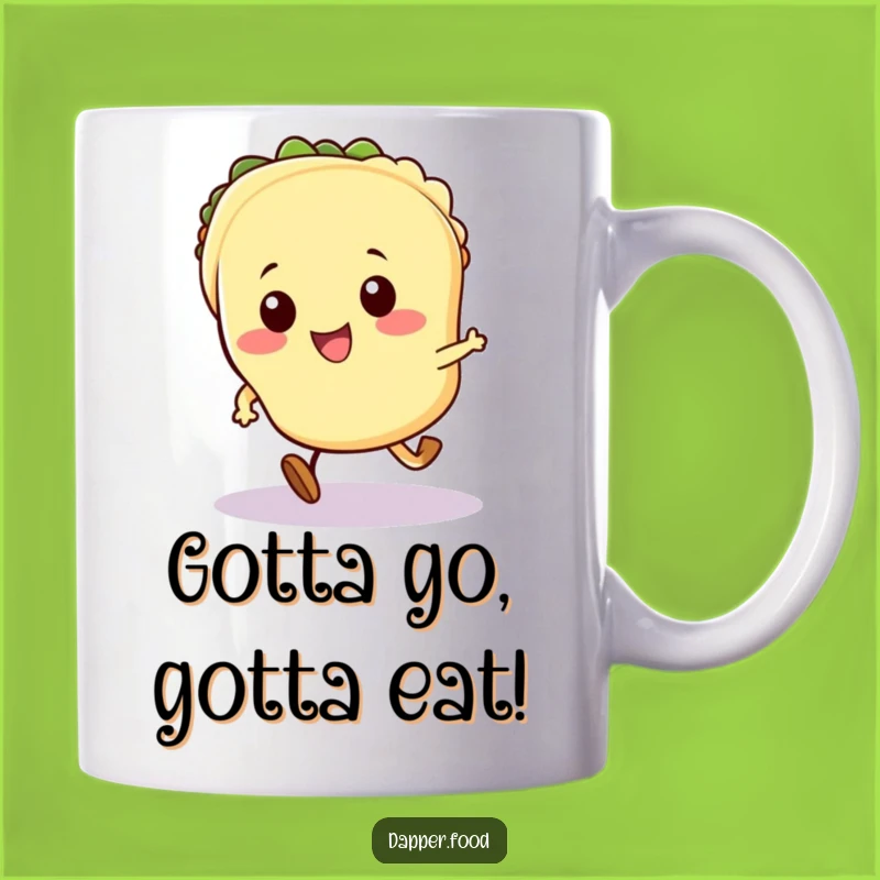 Funny Kawaii Taco Mug Gift: Adorable Running Taco Character for Taco Lovers