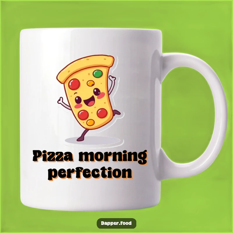 Funny Pizza Cartwheel Mug: Happy Character Gift for Pizza Lovers