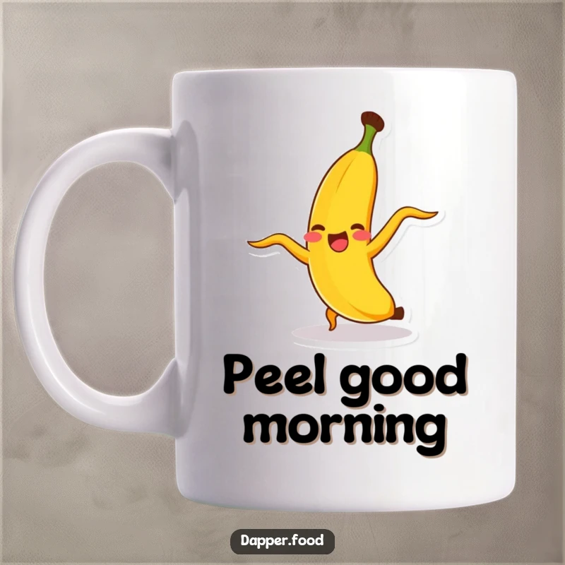 Funny giggling banana character doing a cartwheel, with its peel flying off, looking joyful and energetic.