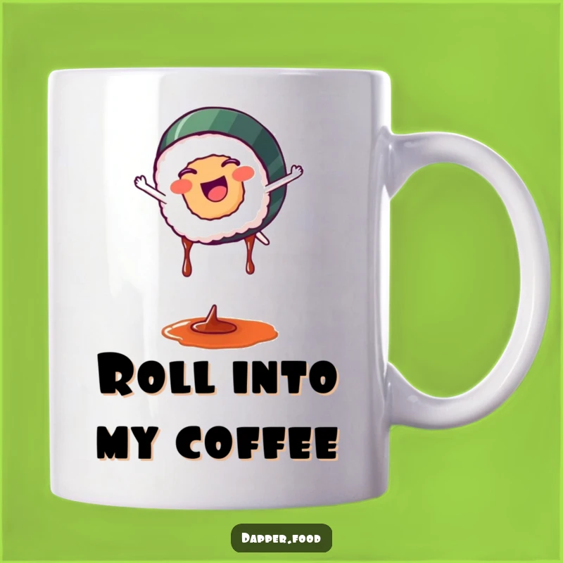 Funny Sushi Cartwheel Mug: Hilarious Japanese Food Gift for Foodies