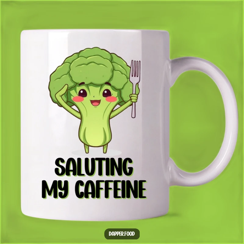 Funny Proud Broccoli Salute Mug: Healthy Humor & Coffee Gift