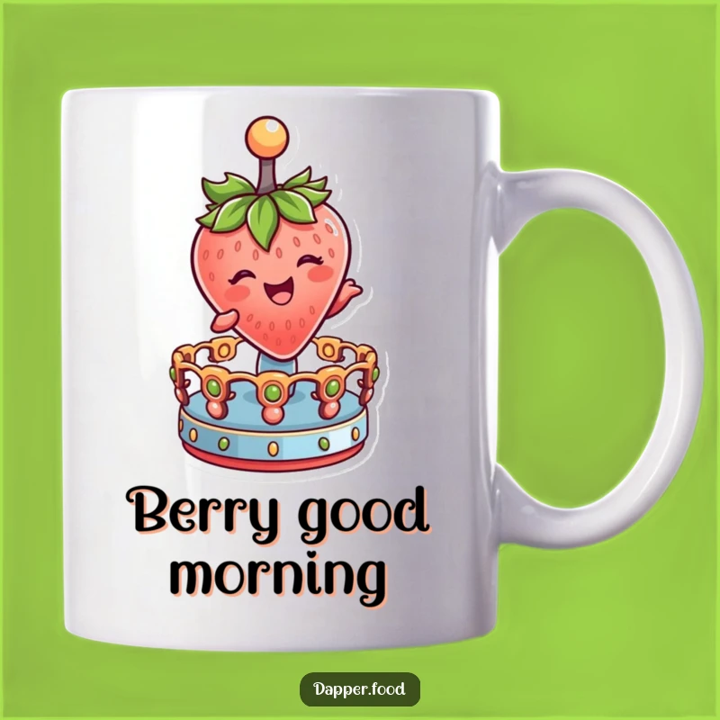 Strawberry Merry-Go-Round Funny Mug: Joyful Character Spin, Gift