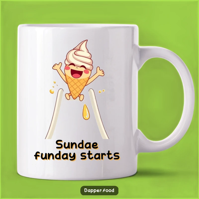 Funny Ice Cream Cone Syrup Slide Mug - Hilarious Dessert Lover Funny Gift