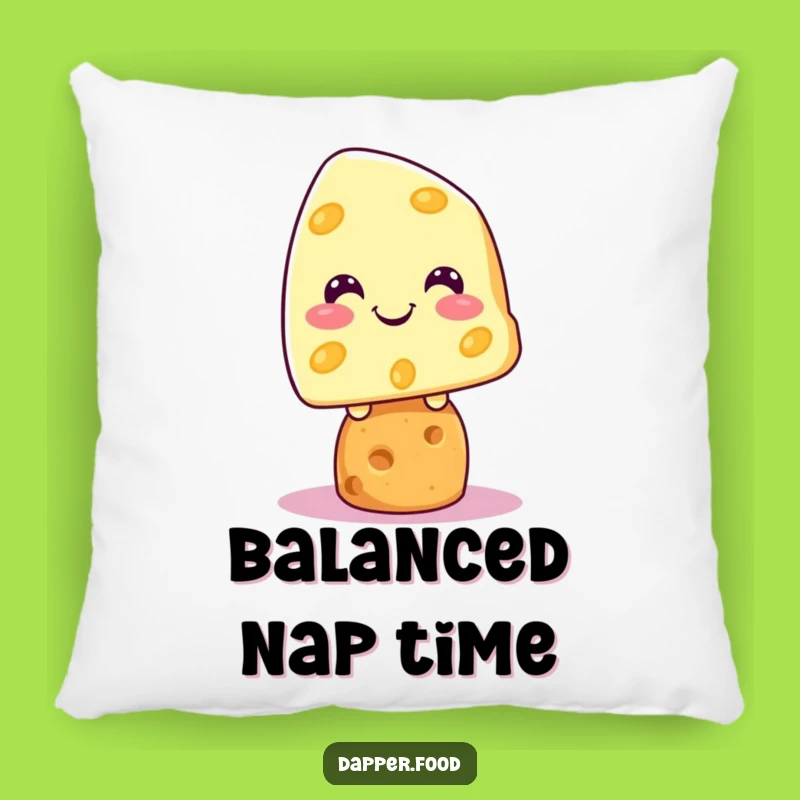 Funny Kawaii Cheese Cracker Pillow: Grinning Comfort, Hilarious Gift!