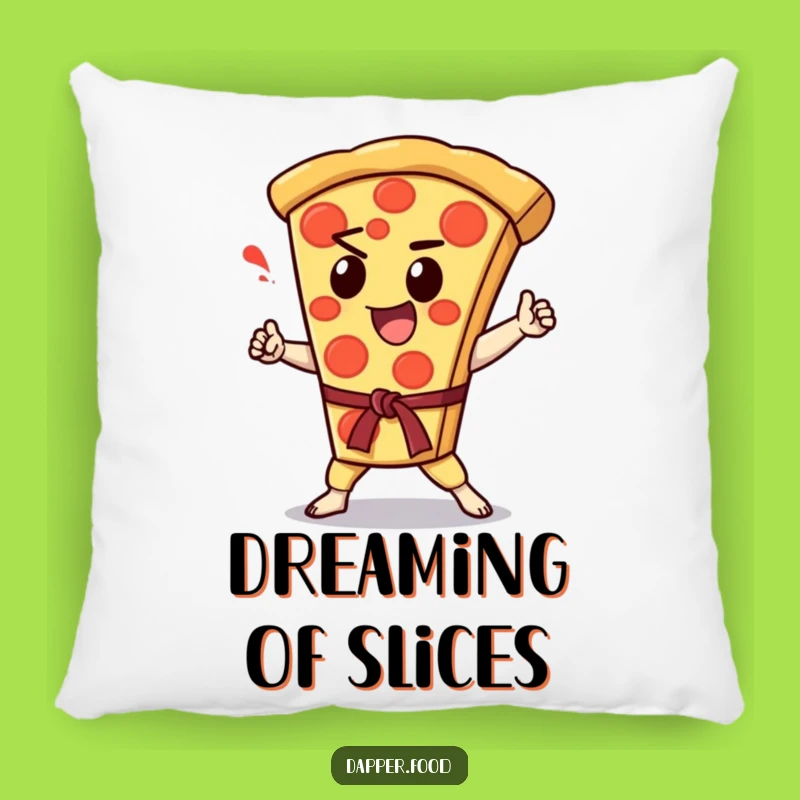 Funny Kawaii Pizza Karate Chop Pillow: Enthusiastic Comfort, Hilarious Gift!