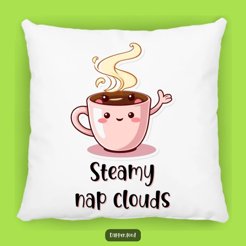 Funny Coffee Cup Pillow - Soft Waving Character Cushion for Comfy Moments
