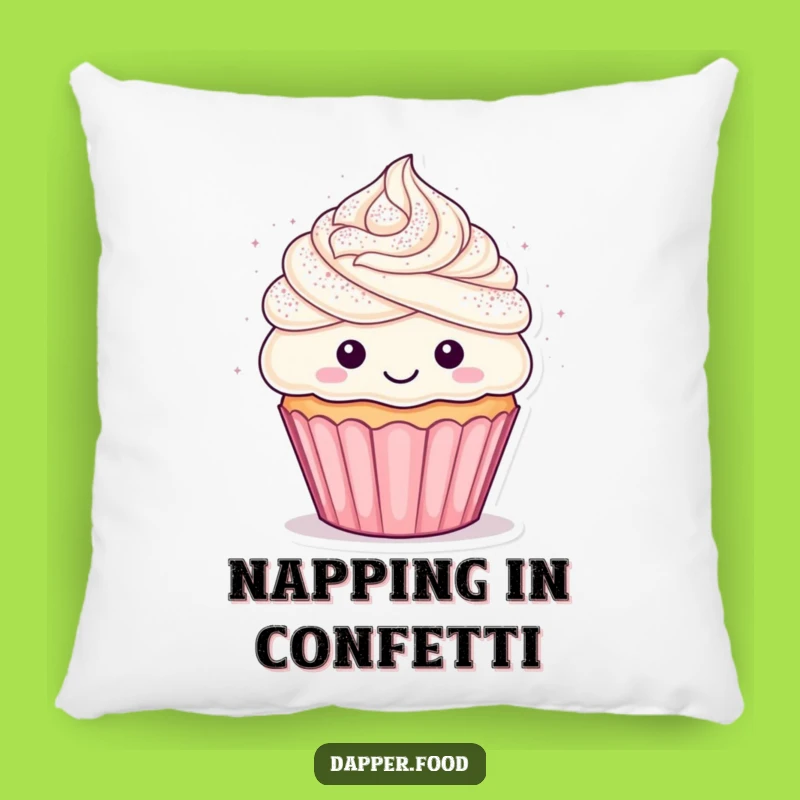 Funny Cupcake Confetti Throw Pillow - Cozy Joyful Decor