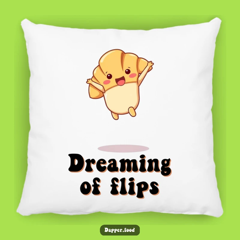 Funny Kawaii Croissant Cartwheel Pillow: Joyful Comfort, Hilarious Gift!