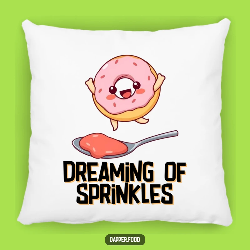 Funny Kawaii Donut Jam Leap Pillow: Comfy & Hilarious Dessert Decor